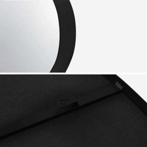 Espelho em metal preto, Harvey, Preto, 64x3x45.5 cm