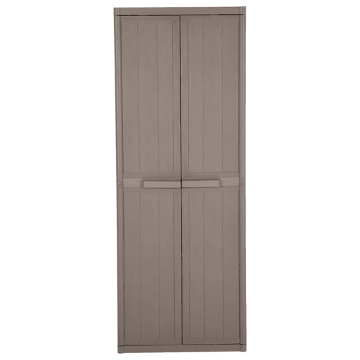 vidaXL Móvel arrumação jardim 65x45x172 cm PP aspeto madeira castanho vidaXL Móvel arrumação jardim 65x45x172 cm PP aspeto madeira castanho
