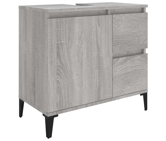 Vidaxl armario de baño madera contrachapada gris sonoma 65x33x60 cm