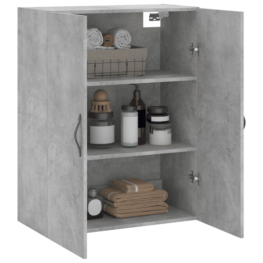 vidaXL Armário de parede 69,5x34x90 cm deriv. madeira cinzento cimento vidaXL Armário de parede 69,5x34x90 cm deriv. madeira cinzento cimento