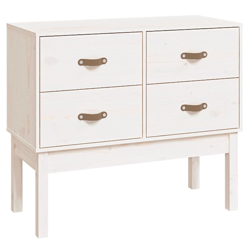 Vidaxl mueble consola de madera maciza de pino blanco 90x40x78 cm