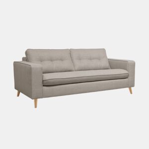 Sofá-cama de 3 lugares com colchão de 12cm, Toulouse, Beige, 198x97x83 cm