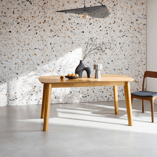 Mesa de jantar retangular extensível 160 - 210cm, Holy, Natural, 210x90x76 cm