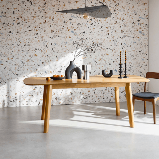 Mesa de jantar retangular extensível 160 - 210cm, Holy, Natural, 210x90x76 cm