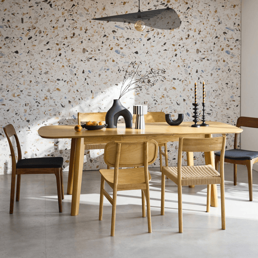 Mesa de jantar retangular extensível 160 - 210cm, Holy, Natural, 210x90x76 cm
