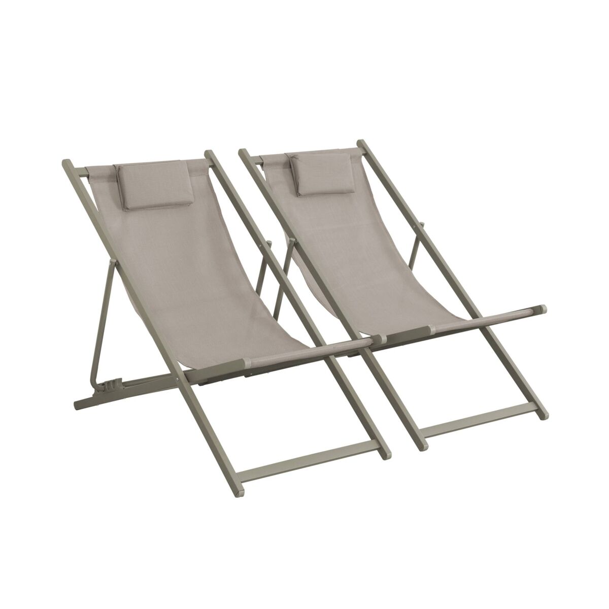 Silla de jardín plegable con cojín, set de 2