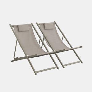 Cadeira de jardim dobrável com almofada, set de 2, Matera, Verde caqui, 102x62x81 cm