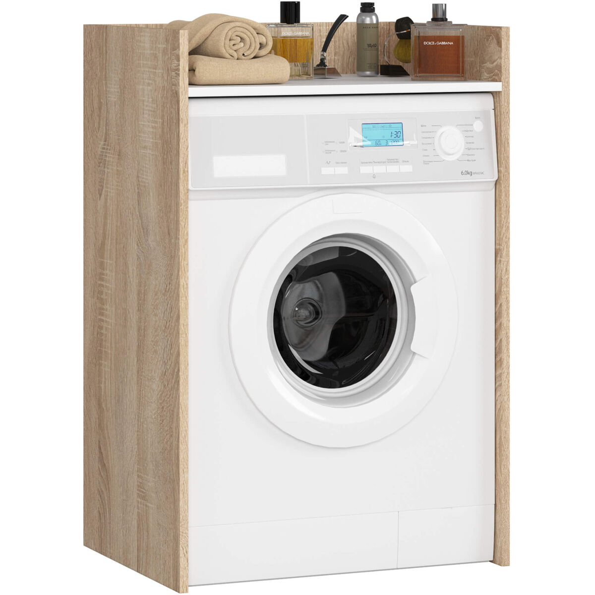 Armario para lavadora AKORD FIN 64 Blanco/ Madera