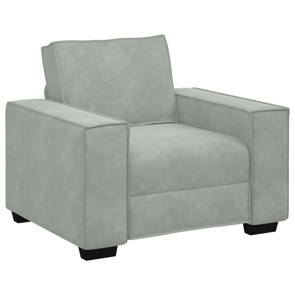 Sillón sofá - sofás de salón gris claro 59 cm terciopelo