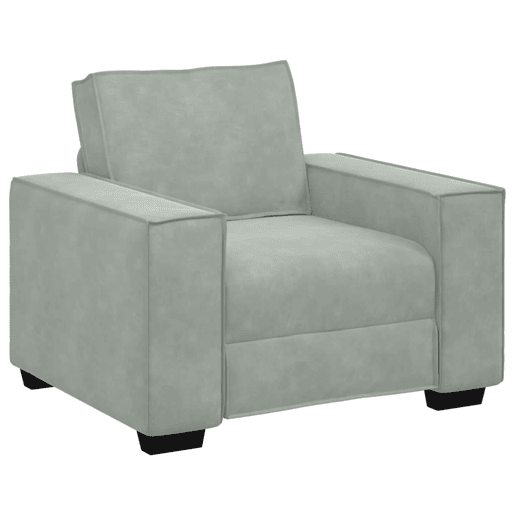 Poltrona - Sofá fixo 59 cm veludo cinzento-claro Poltrona - Sofá fixo 59 cm veludo cinzento-claro
