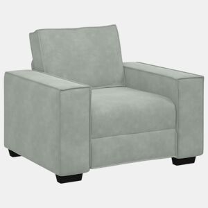 Poltrona - Sofá fixo 59 cm veludo cinzento-claro