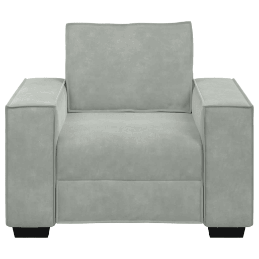 Poltrona - Sofá fixo 59 cm veludo cinzento-claro Poltrona - Sofá fixo 59 cm veludo cinzento-claro
