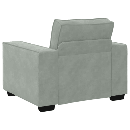 Poltrona - Sofá fixo 59 cm veludo cinzento-claro Poltrona - Sofá fixo 59 cm veludo cinzento-claro