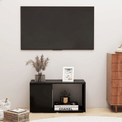 Móvel de TV - Modulo de TV - Armário de TV 60x24x32cm contraplacado preto