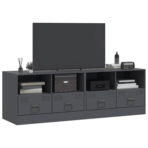 móveis de TV - Armários TV 2 pcs 67x39x44 cm aço antracite