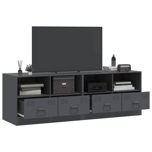 móveis de TV - Armários TV 2 pcs 67x39x44 cm aço antracite