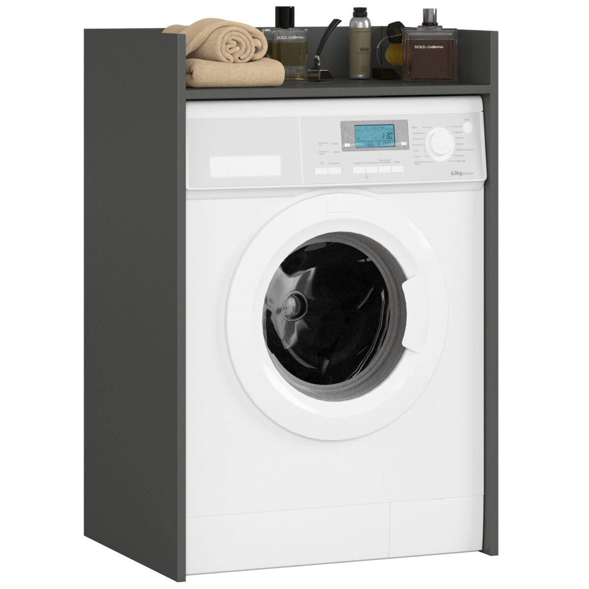 Armario para lavadora AKORD FIN 64 Gris Oscuro