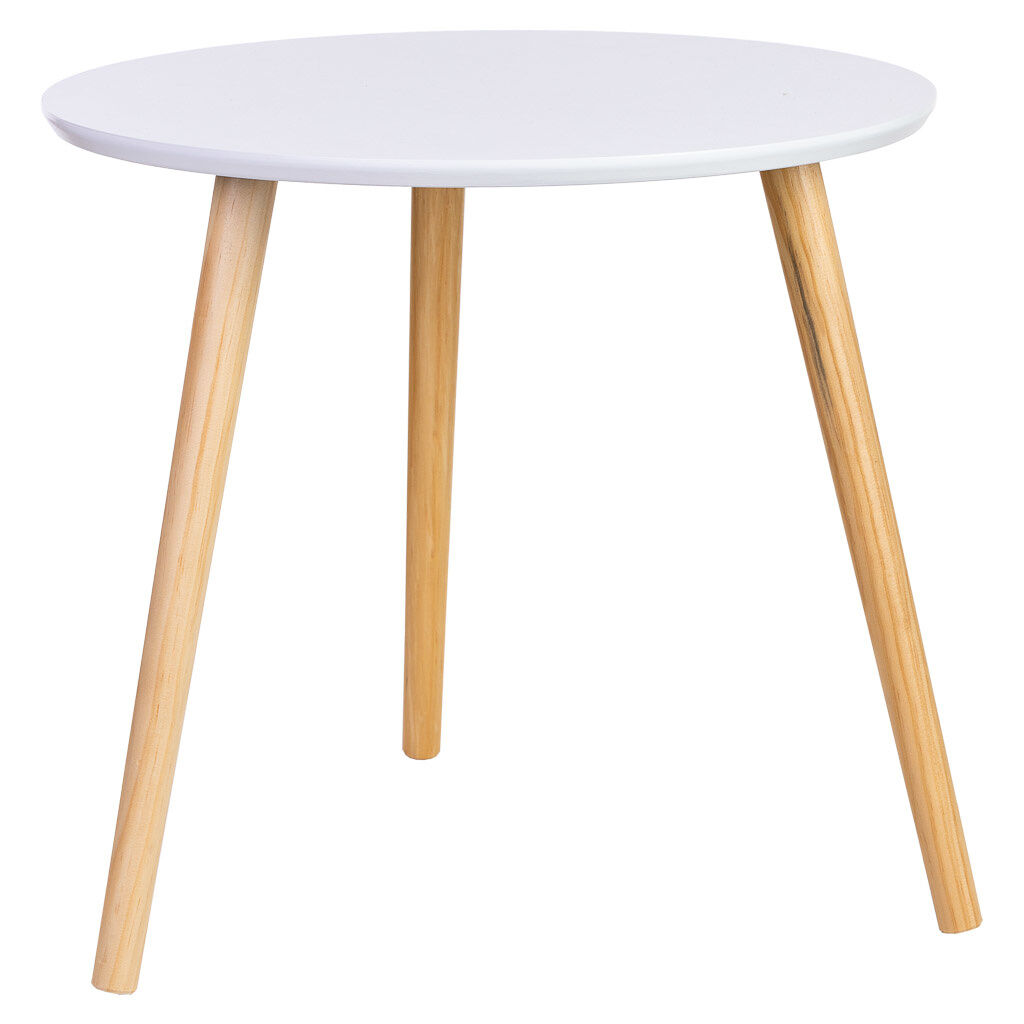 Mesa auxiliar de madera 3 patas 50x50