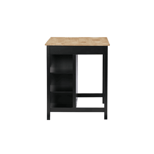 Ilha de cozinha 3 em 1, 5 prateleiras, 1 porta, 1 gaveta, Molene, Preto, 120x75x90 cm