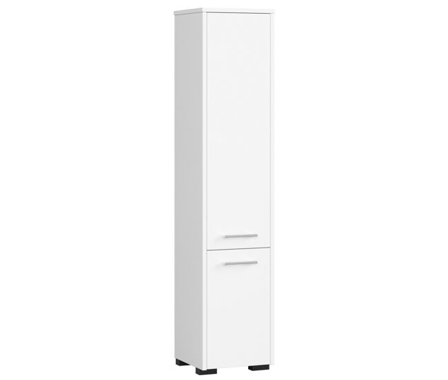 Columna de baño akord fin blanco 30 cm 2 puertas frente en color blanco 5 estantes 30x30x140 cm