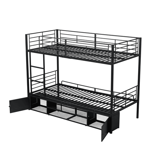 Beliche de metal 90x200cm,preto