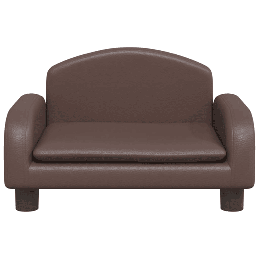 Sofá infantil - Sofá para crianças 50x40x30 cm couro artificial castanho