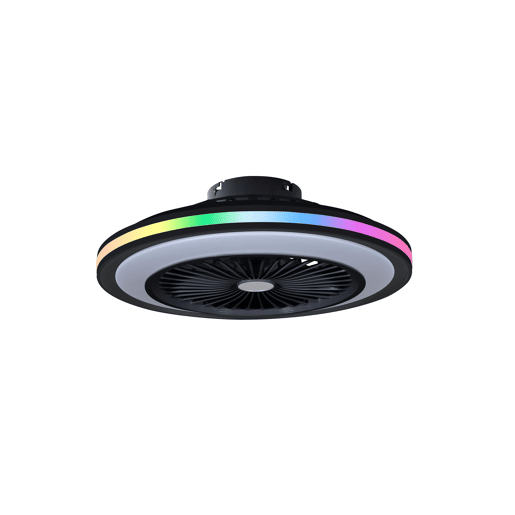 DUPI Ventilador de teto SLIM AIR RGB LED | Função verão e inverno | 6 velocidades | Controle remoto | Luminária de teto de 58 cm | Motor DC silencioso | Lâminas reversíveis | PVC | Preto DUPI Ventilador de teto SLIM AIR RGB LED | Função verão e inverno | 6 velocidades | Controle remoto | Luminária de teto de 58 cm | Motor DC silencioso | Lâminas reversíveis | PVC | Preto