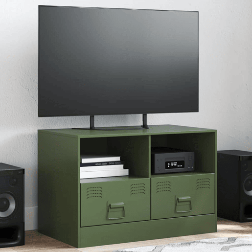 Móvel de TV - Modulo de TV - Armário de TV 67x39x44 aço verde azeitona