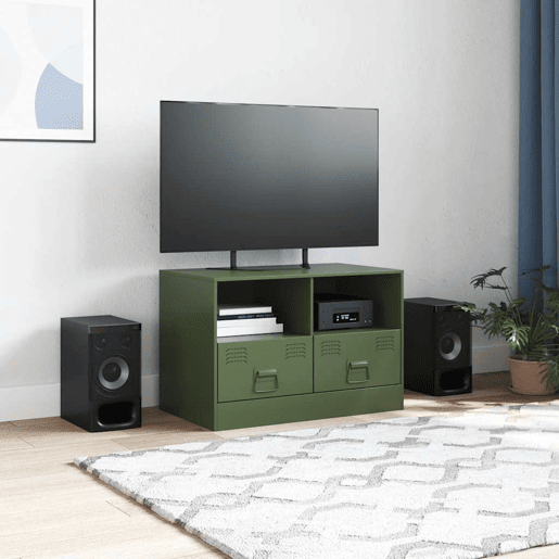 Móvel de TV - Modulo de TV - Armário de TV 67x39x44 aço verde azeitona
