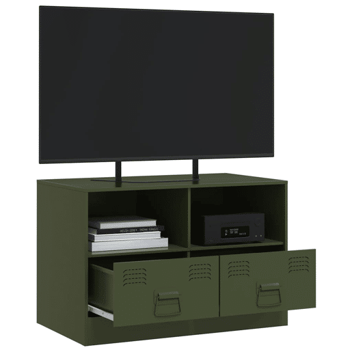 Móvel de TV - Modulo de TV - Armário de TV 67x39x44 aço verde azeitona
