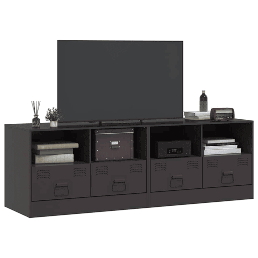 móveis de TV - Armários TV 2 pcs 67x39x44 cm aço preto