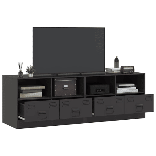 móveis de TV - Armários TV 2 pcs 67x39x44 cm aço preto