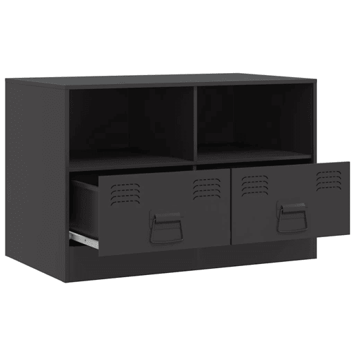 móveis de TV - Armários TV 2 pcs 67x39x44 cm aço preto