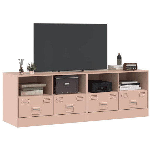 móveis de TV - Armários TV 2 pcs 67x39x44 cm aço rosa