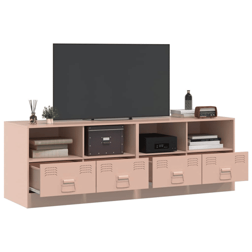 móveis de TV - Armários TV 2 pcs 67x39x44 cm aço rosa