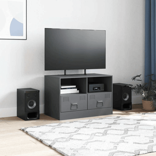 Móvel de TV - Modulo de TV - Armário de TV 67x39x44 cm aço antracite