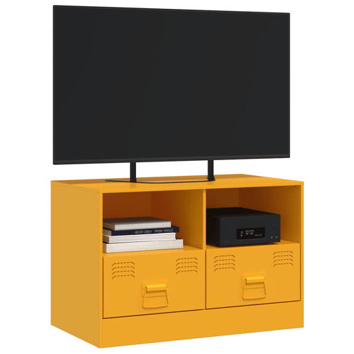 Móvel de TV - Modulo de TV - Armário de TV 67x39x44 cm aço amarelo mostarda