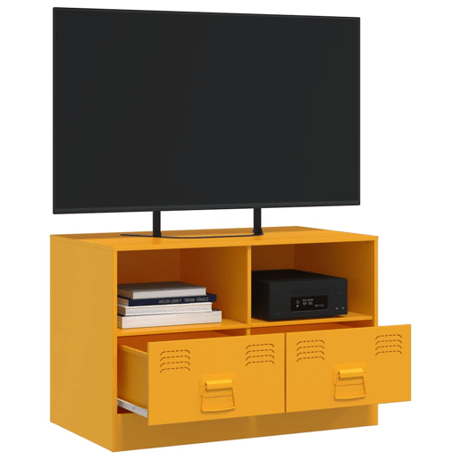 Móvel de TV - Modulo de TV - Armário de TV 67x39x44 cm aço amarelo mostarda