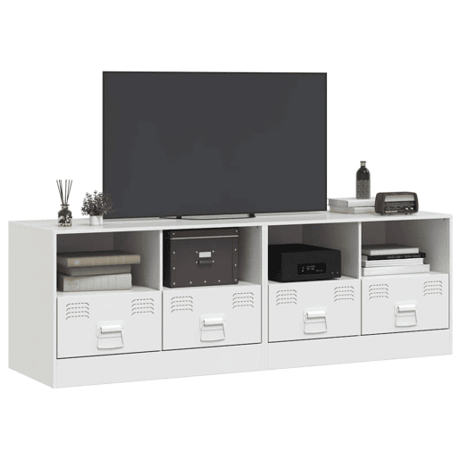 móveis de TV - Armários TV 2 pcs 67x39x44 cm aço branco