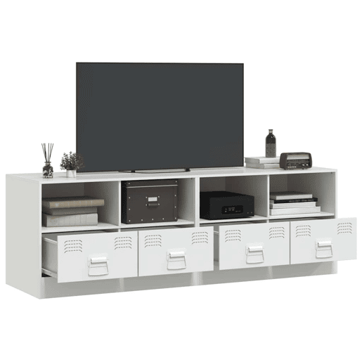móveis de TV - Armários TV 2 pcs 67x39x44 cm aço branco