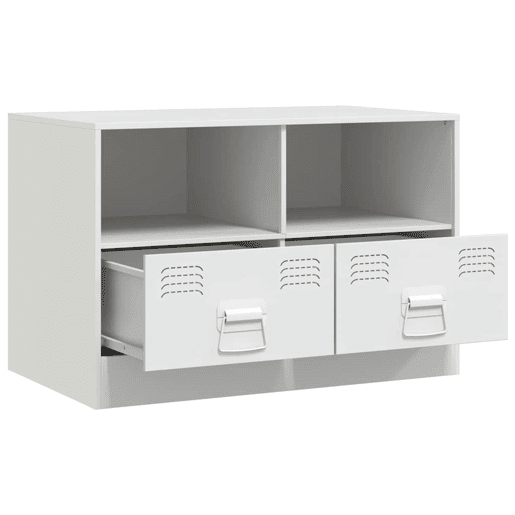 móveis de TV - Armários TV 2 pcs 67x39x44 cm aço branco