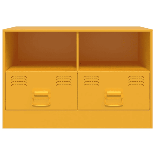 móveis de TV - Armários TV 2 pcs 67x39x44 cm aço amarelo mostarda