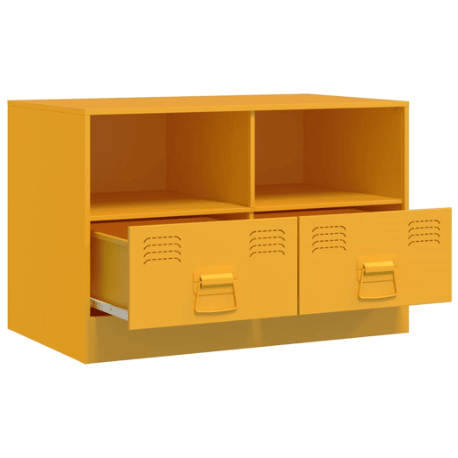 móveis de TV - Armários TV 2 pcs 67x39x44 cm aço amarelo mostarda