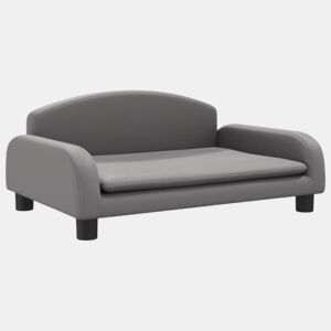 Sofá infantil - Sofá para crianças 70x45x30 cm couro artificial cinzento