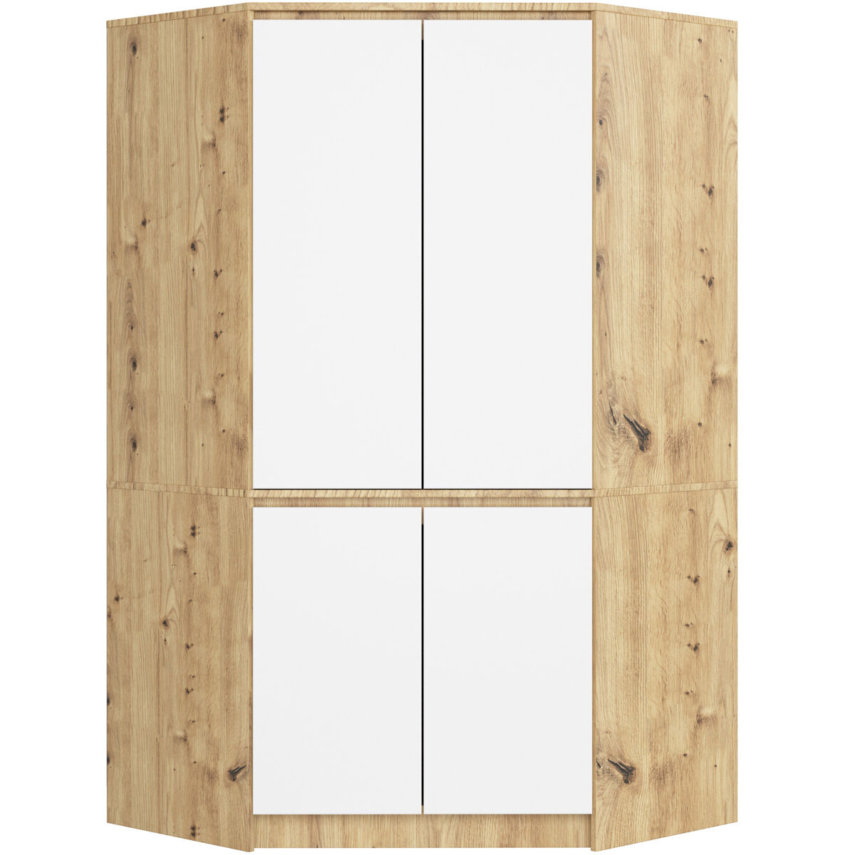 Armario esquinero S100 AKORD 4 puertas 100 Natural/ Blanco