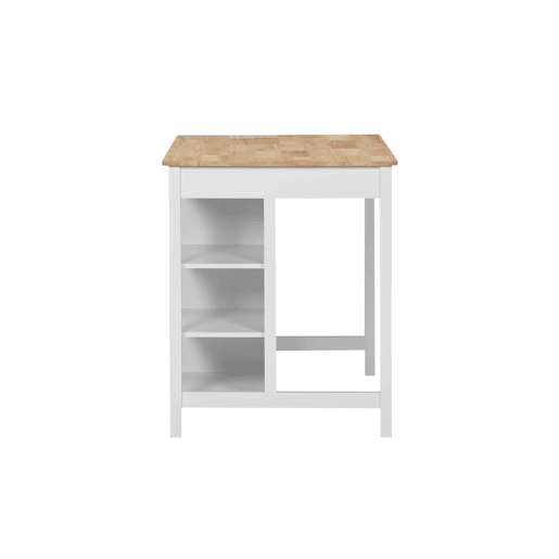 Ilha de cozinha 3 em 1, 5 prateleiras, 1 porta, 1 gaveta, Molene, Branco, 120x75x90 cm