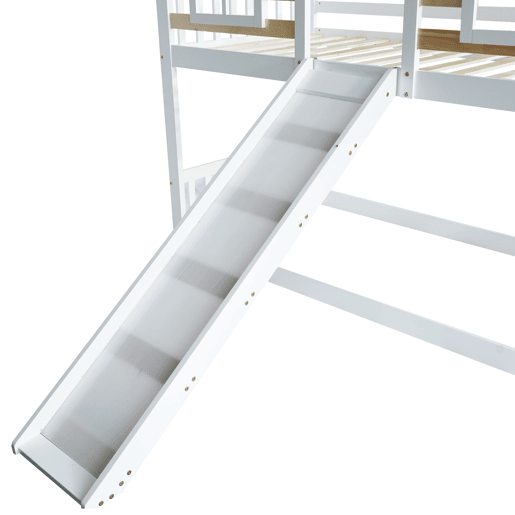 Beliche,cama-casa de madeira maciça 90x200cm,branco