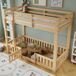 Litera infantil de madera maciza 100x204 Litera infantil de madera maciza 100x204 Natural