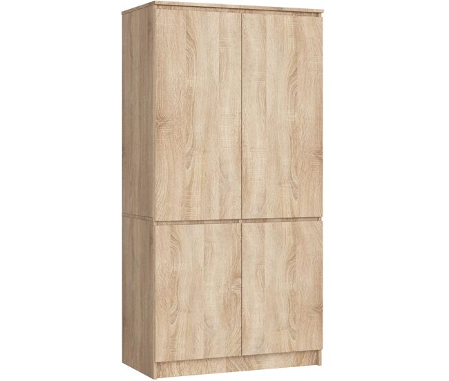 Armario akord s90 roble sonoma 90 cm 4 puertas 90x51x180 cm