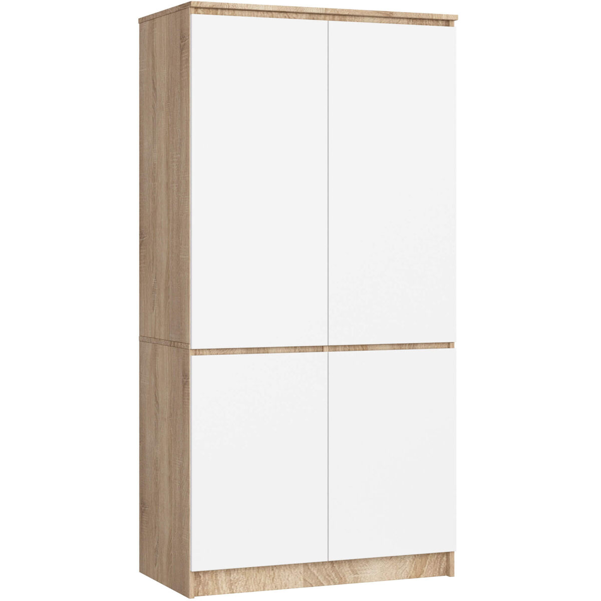 Armario akord s90 roble sonoma 90 cm 4 puertas frente en color blanco 90x51x180 cm